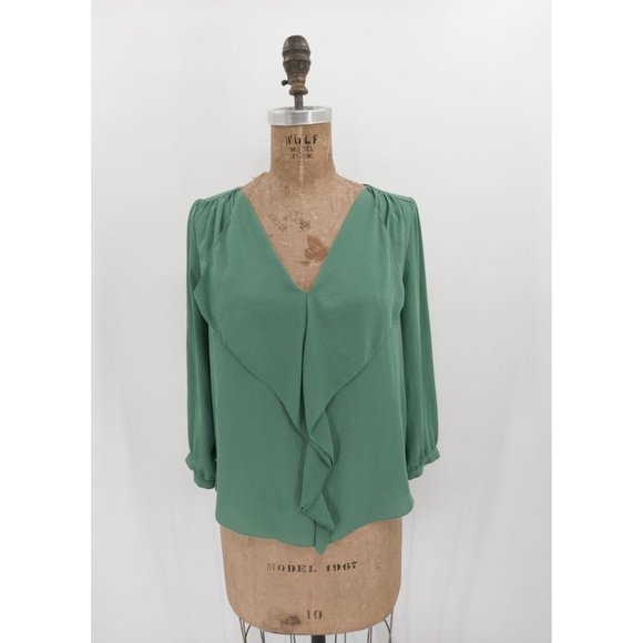 Anthropologie Tops - Anthropologie Maeve Parted Ruffle Blouse